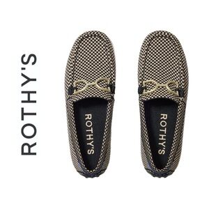 Rothy's Double Bit Driver Loafer in Classic Micro Check